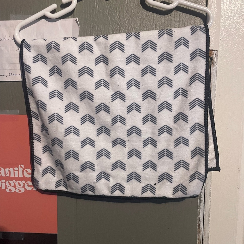 Source Unknown White and Black Patterned Cloth